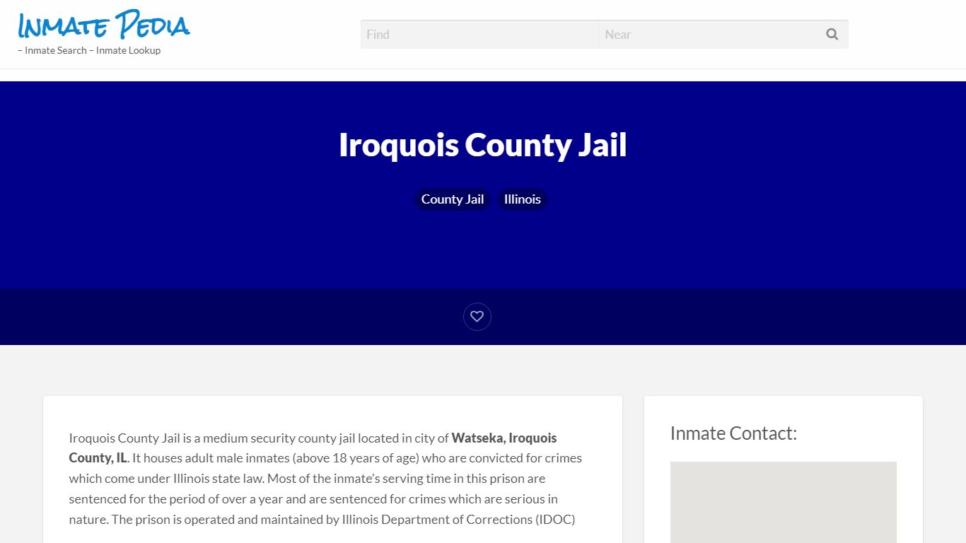 Iroquois County Jail – Inmate Pedia – Inmate Search ...