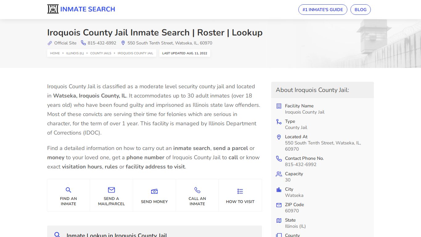 Iroquois County Jail Inmate Search | Roster | Lookup